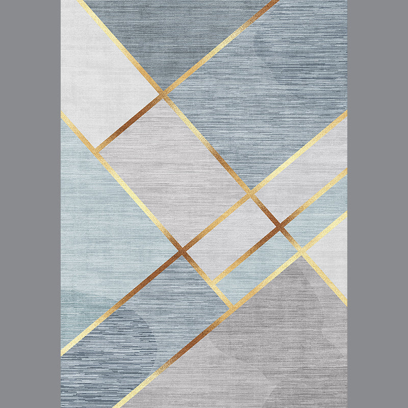 Luxury Geometry Print Carpet Polyester Rug Non-Slip Backing Area Rug for Home Decoration