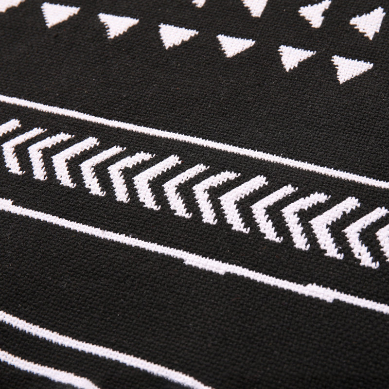 Bohemian Black Ameicana Match tapis funky Cotton Mélangez Aire tapis de frange pour chambre à coucher