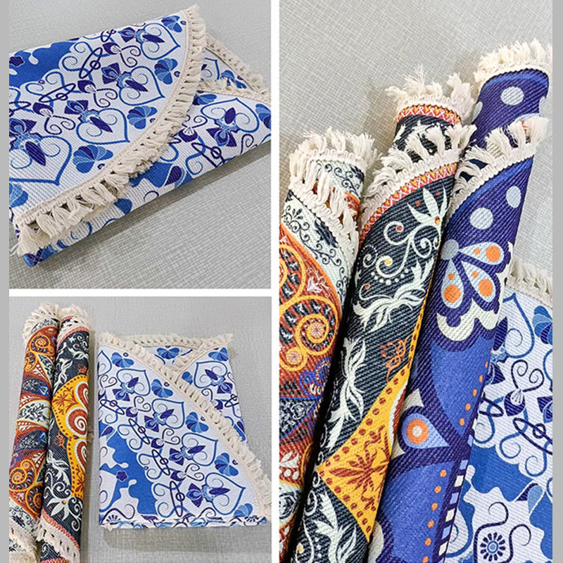 Tapis de salon rond bohème