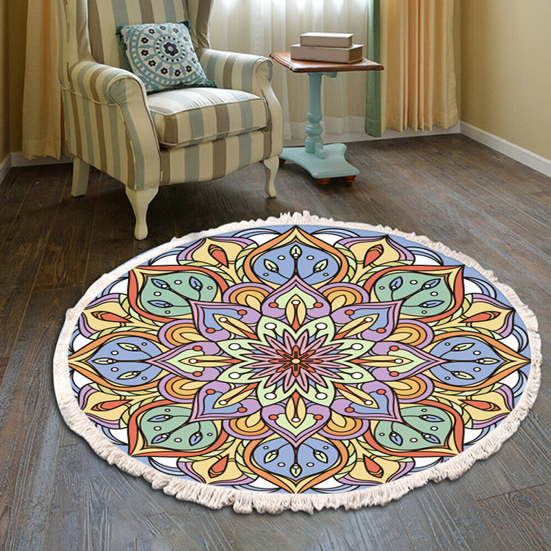 Bohemian Americana Pattern tapis coton mélange tapis de frange lavable pour décoration domestique