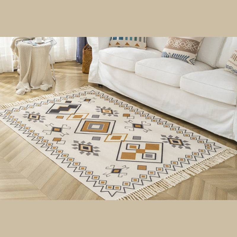 Vintage Americana Printed Teppich Baumwollmischung Teppich Bohemian Fringe Innen Teppich für Wohnkultur