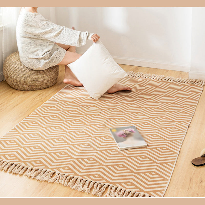 Fancy Bohemian Indoor tapis coton mélange Americana Print Area Tapis tapis Fringe pour décoration domestique