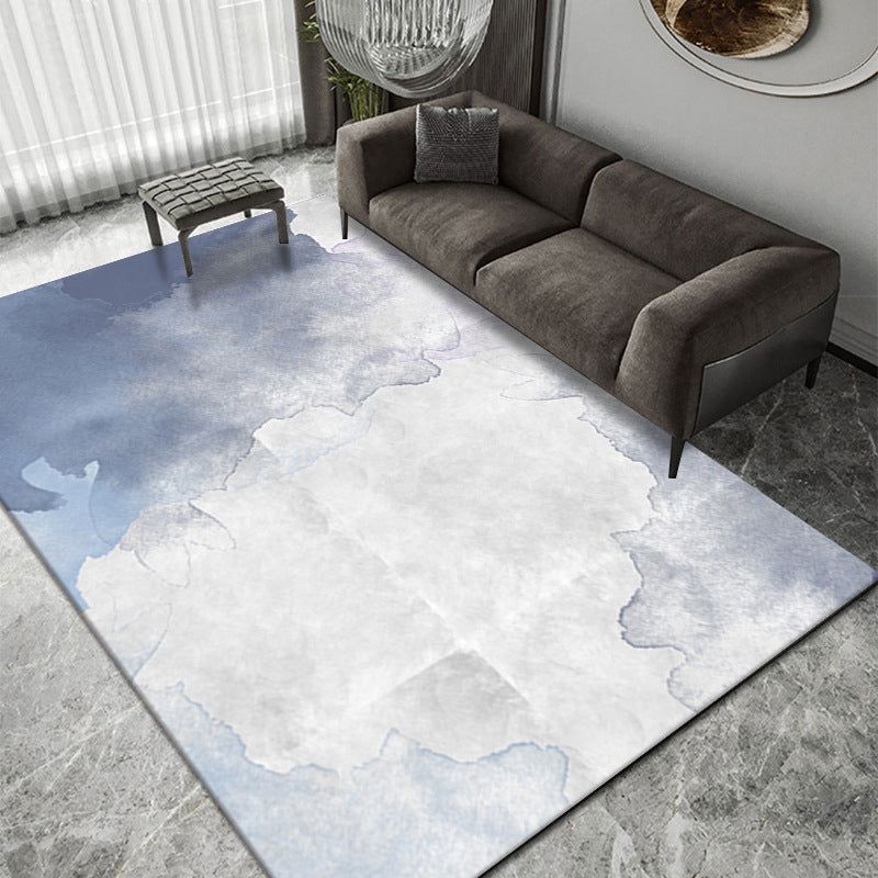 Contemporary Carpet Watercolor Area Carpet Polyester Washable Indoor Rug for Living Room