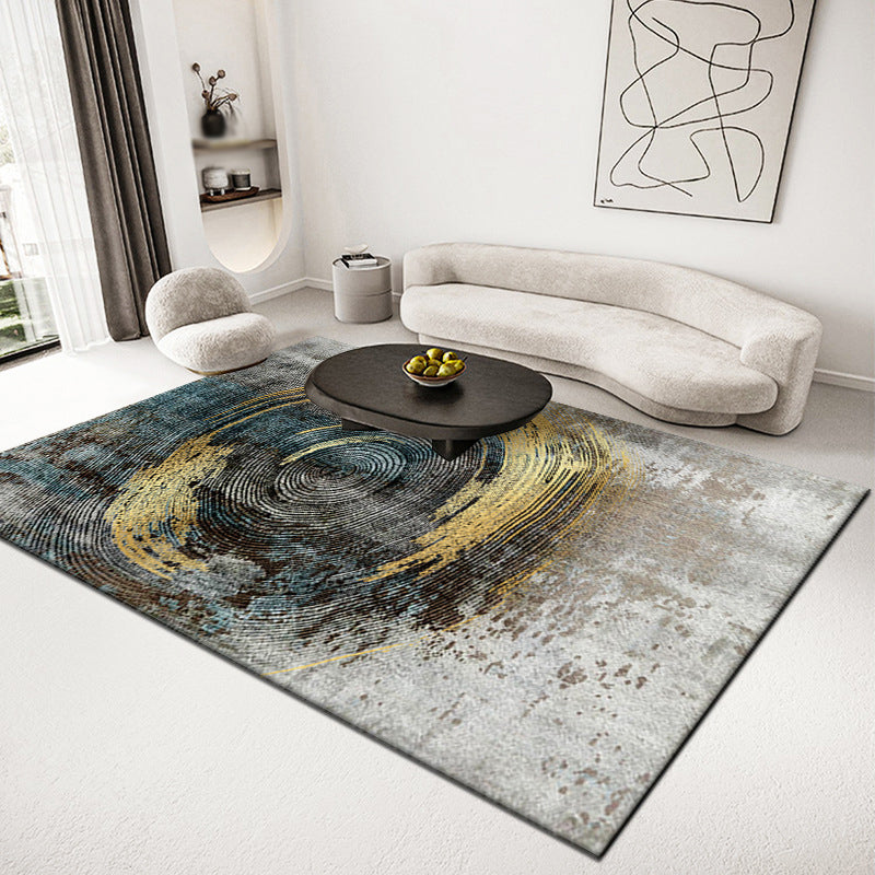 Minimalist Abstract Print Carpet Non-Slip Backing Area Rug Polyster Rug for Living Room