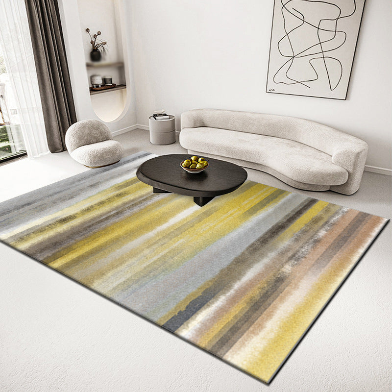 Minimalist Abstract Print Carpet Non-Slip Backing Area Rug Polyster Rug for Living Room