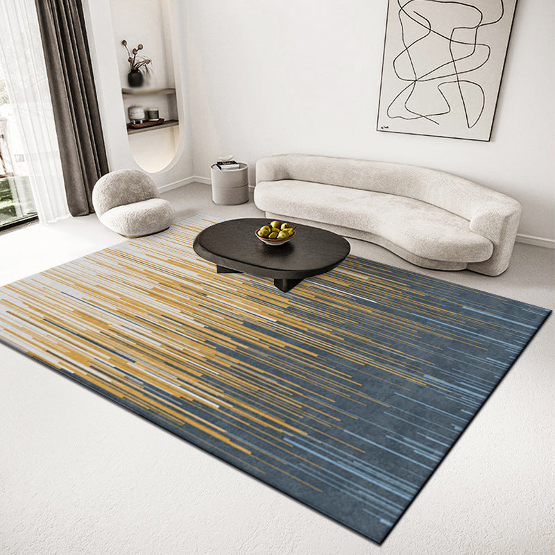 Minimalist Abstract Print Carpet Non-Slip Backing Area Rug Polyster Rug for Living Room