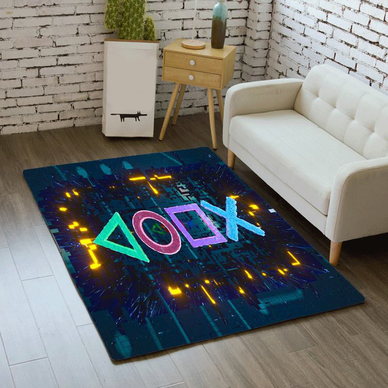 Trendy Game Controller Pattern Carpet Polyester Rug Stain Resistant Area Carpet for Living Room