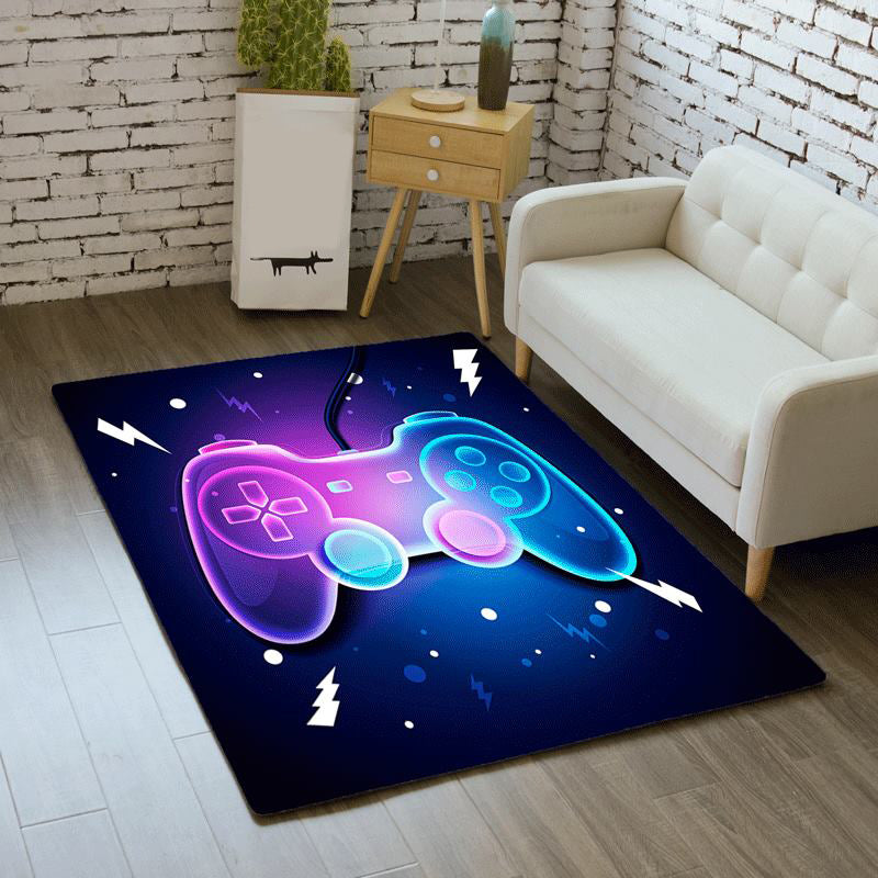 Trendy Game Controller Pattern Carpet Polyester Rug Stain Resistant Area Carpet for Living Room