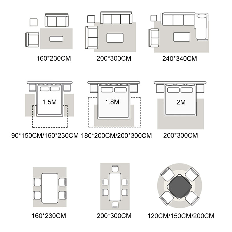 Round Indoor Rug Solid Color Modern Cotton Blend Area Carpet for Living Room