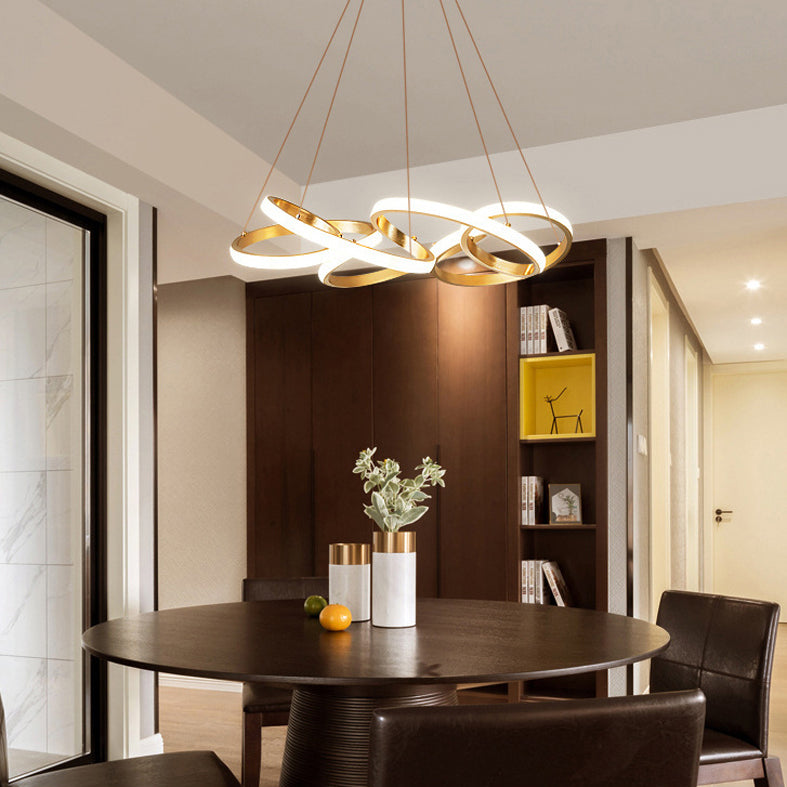 Lámpara de colgación LED lineal dorada en una lámpara de aluminio moderna ajustable con sombra acrílica