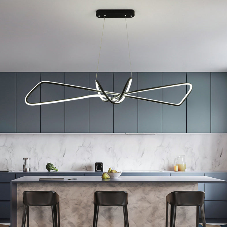 Linear LED Island Chandelier Lights Metal New Modern Hanging Lamp for Dining Room