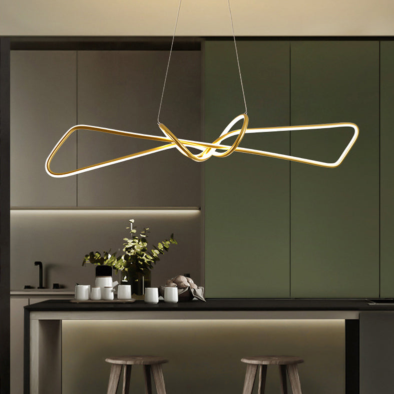 Linear LED Island Chandelier Lights Metal New Modern Hanging Lamp for Dining Room