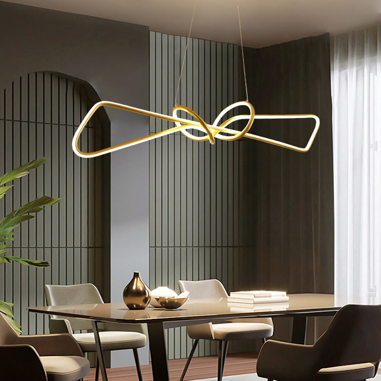 Linear LED Island Chandelier Lights Metal New Modern Hanging Lamp for Dining Room