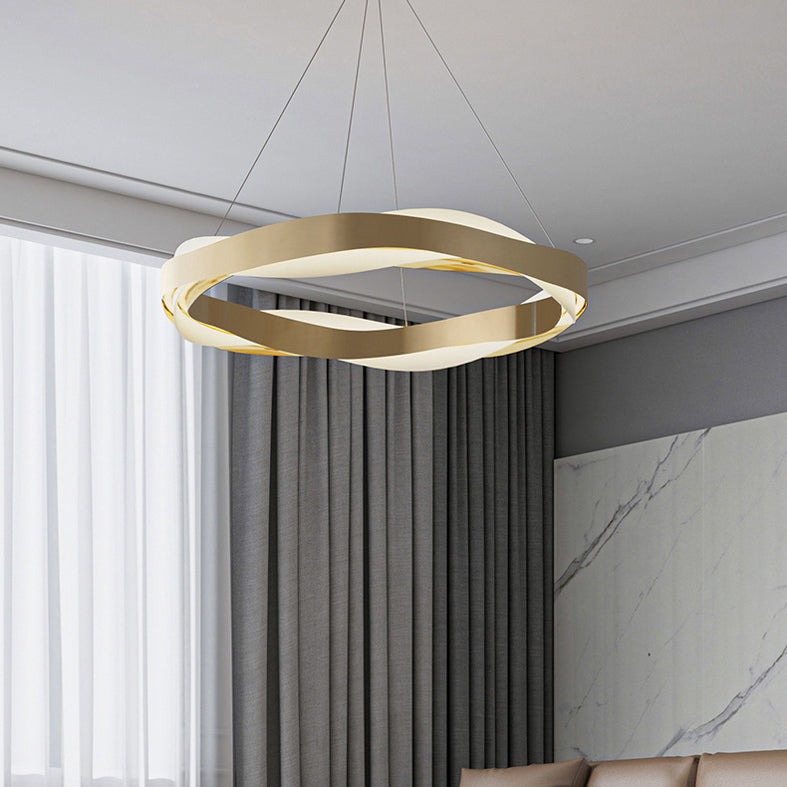 Gold Stainless Steel Hanging Pendant Lights Contemporary Hanging Lamps for Living Room
