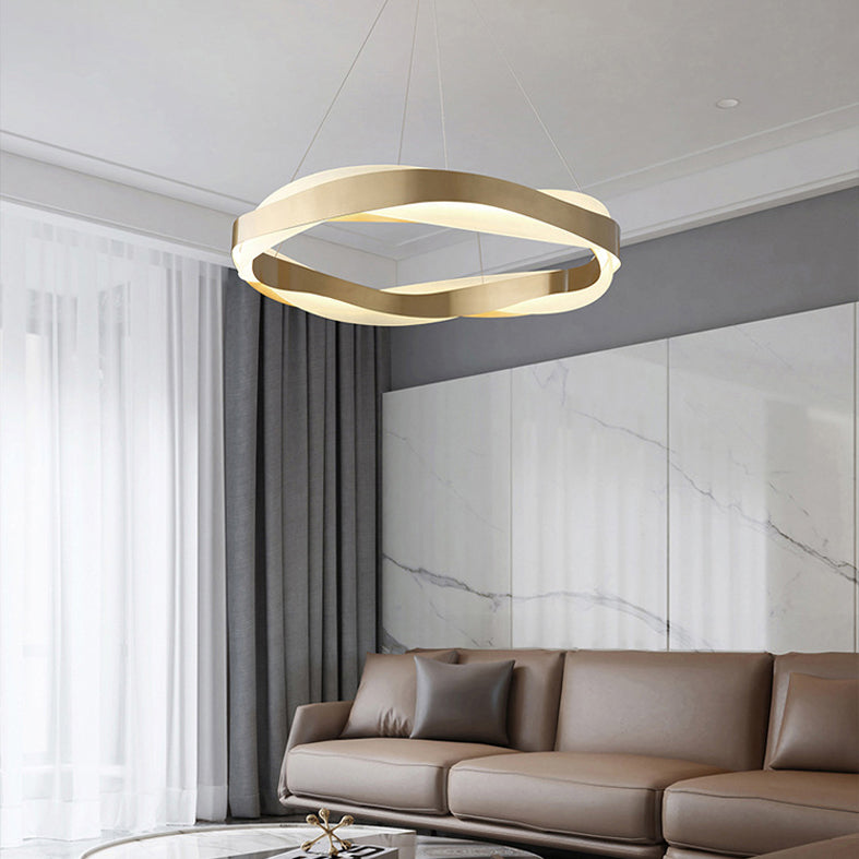 Gold Stainless Steel Hanging Pendant Lights Contemporary Hanging Lamps for Living Room