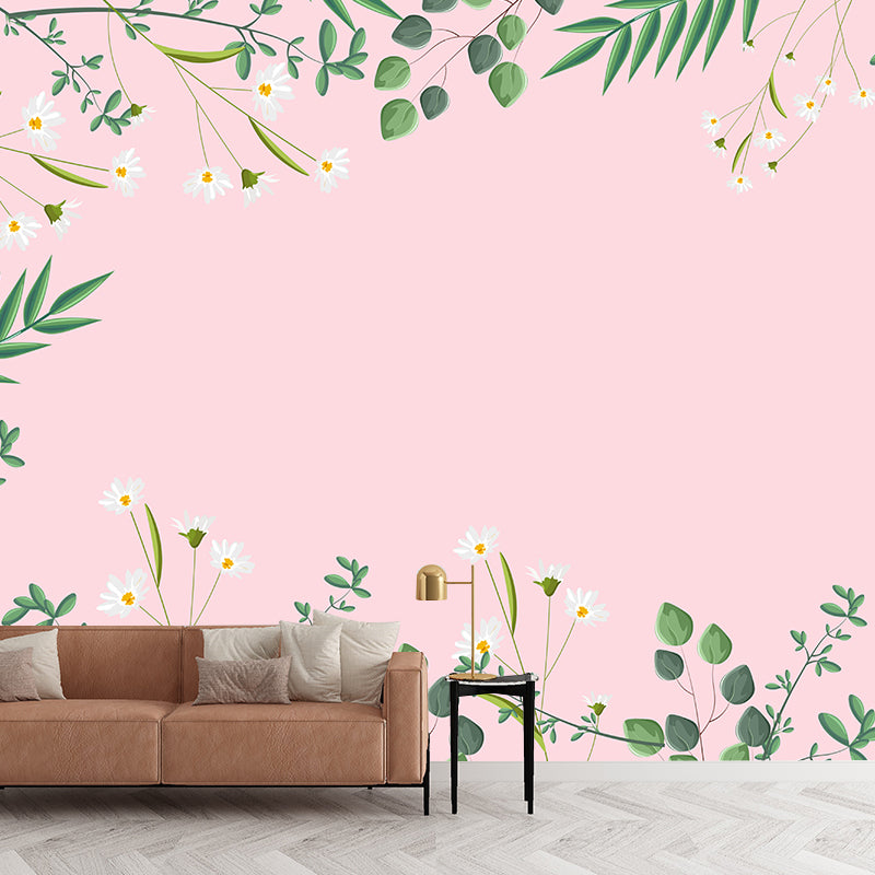 Modern Plant Wall Murals Stain Resistant Wall Art for Home,Waterproof and Antifouling