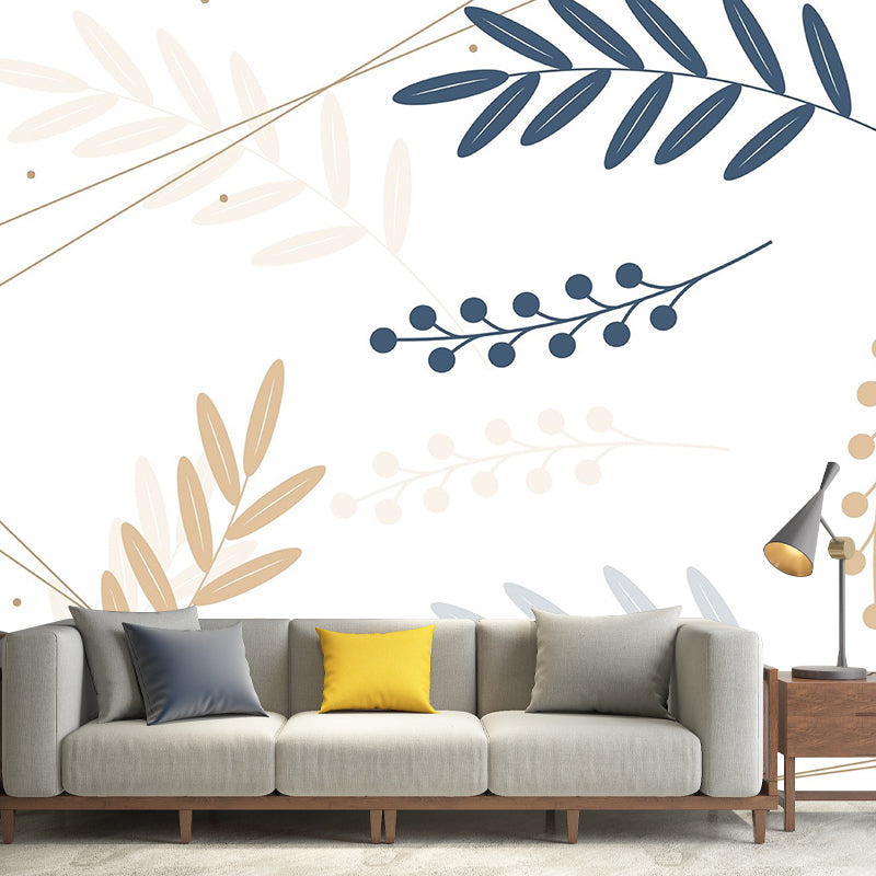 Modern Plant Wall Murals Stain Resistant Wall Art for Home,Waterproof and Antifouling