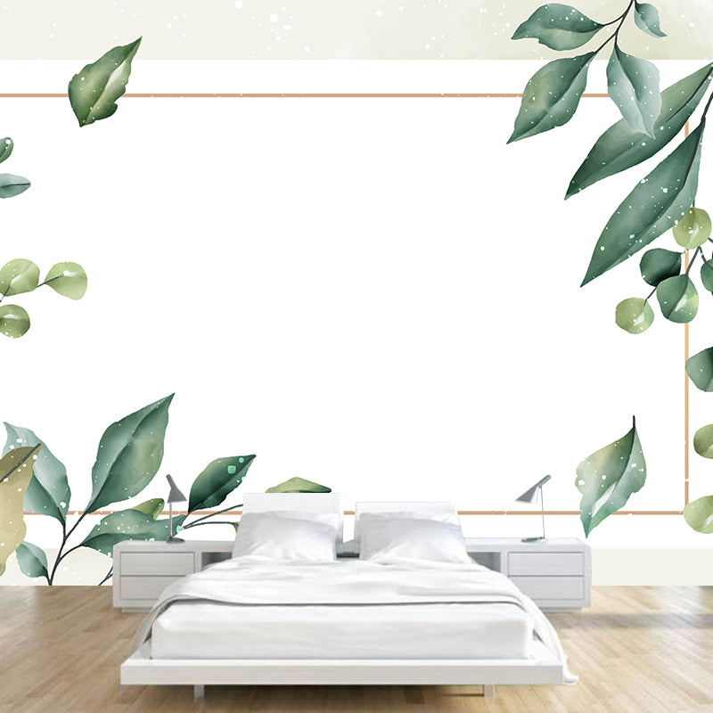 Modern Plant Wall Murals Stain Resistant Wall Art for Home,Waterproof and Antifouling