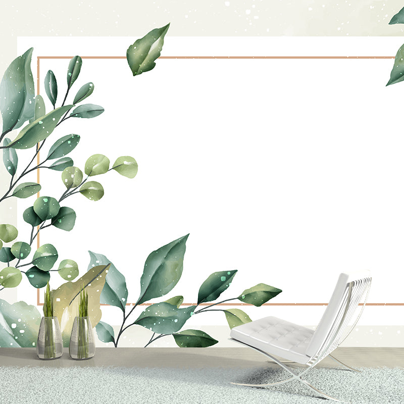 Modern Plant Wall Murals Stain Resistant Wall Art for Home,Waterproof and Antifouling