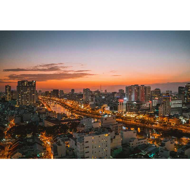 Crepuscular Scene Mural Mildew Resistant Eco-friendly Wall Decor Interior Wall Murals