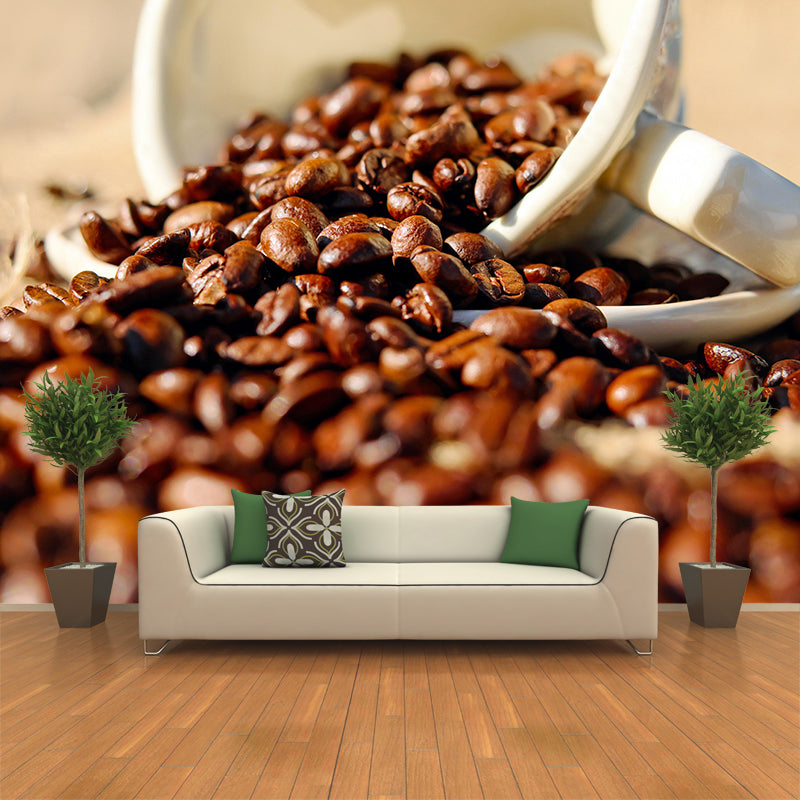 Mildew Resistant Decorative Wall Mural Modern Coffee Bean Business Wall Coverin