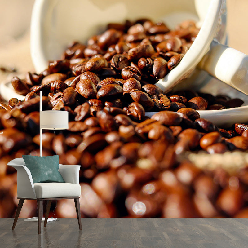 Mildew Resistant Decorative Wall Mural Modern Coffee Bean Business Wall Coverin