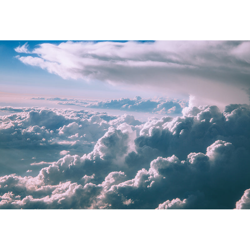 Blue Sky Mural Wallpaper with Cloud Modern Wall Decor for Sleeping Room