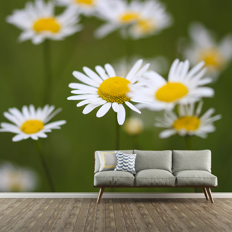 Contemporary Wall Mural for Bedroom Decor with Blossoming Flower Design