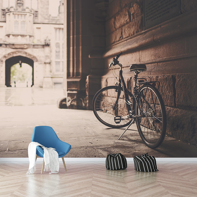 Bicycle Printed Mural Decal Industrial Decorative Wall Covering for Accent Wall