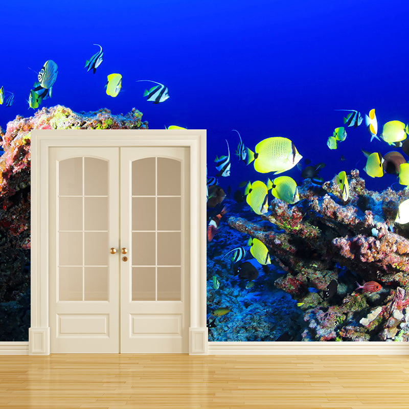 Beautiful Undersea World Tropics Wall Mural in Blue Underwater Scenery Wall Decor for Bedroom