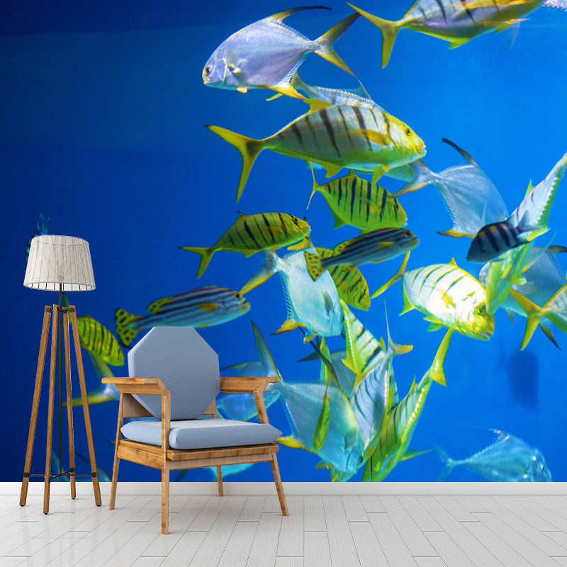 Beautiful Undersea World Tropics Wall Mural in Blue Underwater Scenery Wall Decor for Bedroom