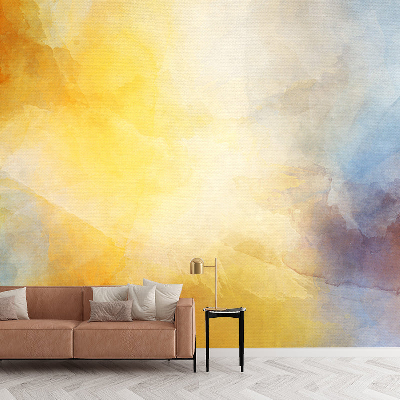 Kleurrijke aquarelbehang muurschildering abstracte moderne wanddecoratie voor slaapkamer