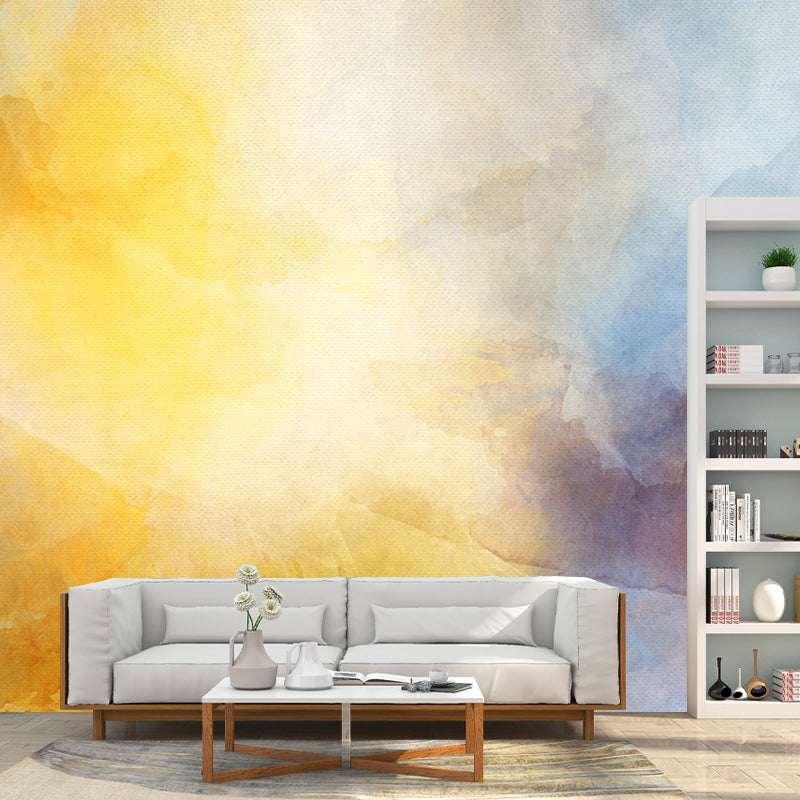 Kleurrijke aquarelbehang muurschildering abstracte moderne wanddecoratie voor slaapkamer