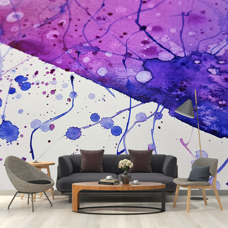 Kleurrijke aquarelbehang muurschildering abstracte moderne wanddecoratie voor slaapkamer