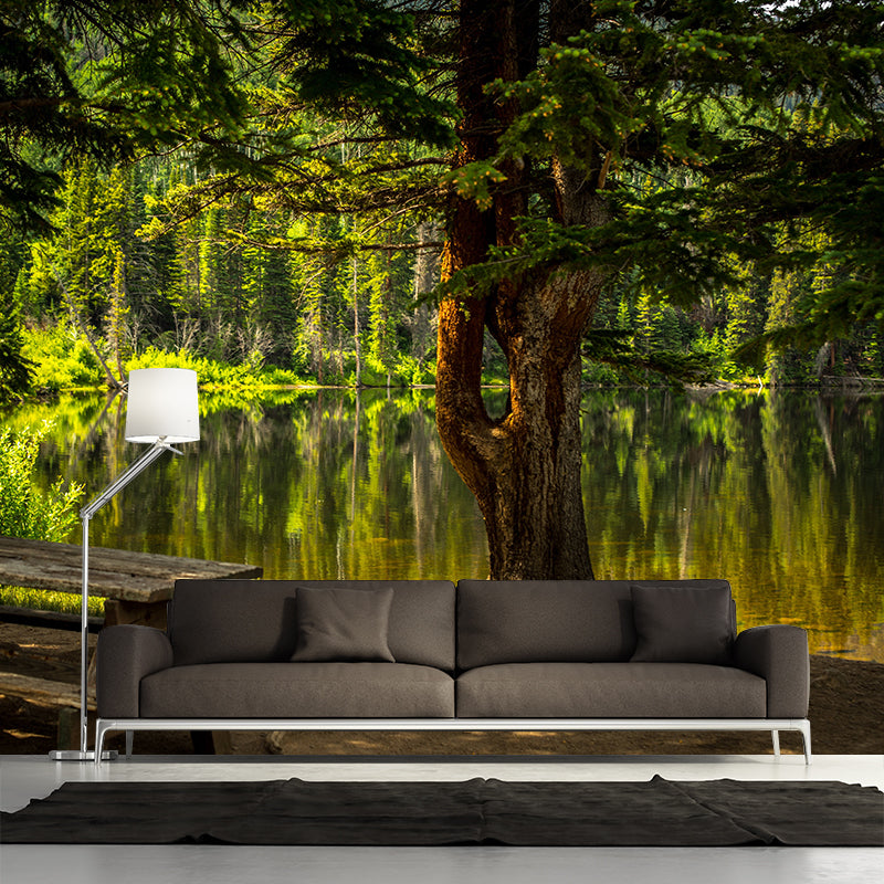 Deep Forest Design Mural Wall Decoration for Guest Room Water Resistant