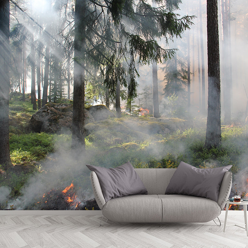 Deep Forest Design Mural Wall Decoration for Guest Room Water Resistant