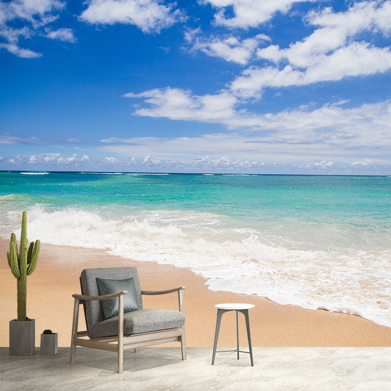 Beach Seascape Mural Wallpaper Modernist Wallpaper Wall Decoration for Bedroom Living Room