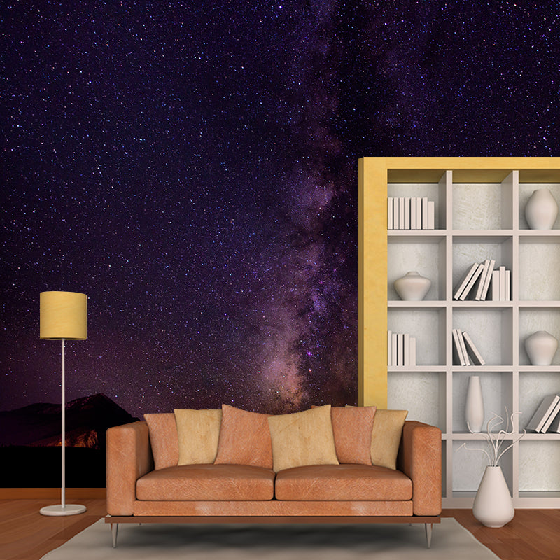 Contemporary Full Sky Landscape Wallpaper Mural Deep Space Wall Decor for Bedroom