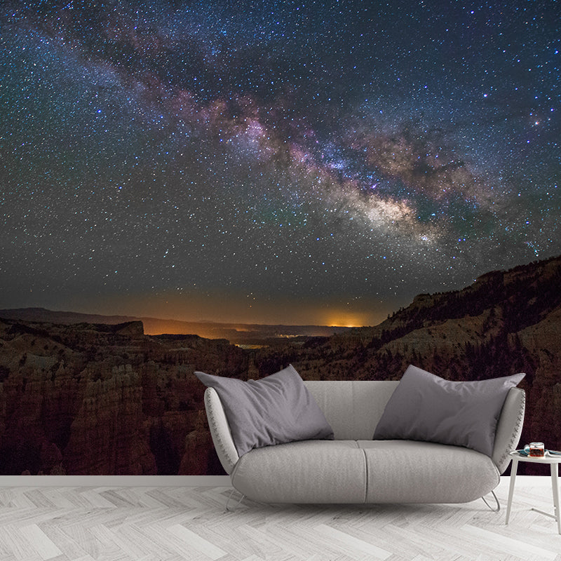 Contemporary Full Sky Landscape Wallpaper Mural Deep Space Wall Decor for Bedroom