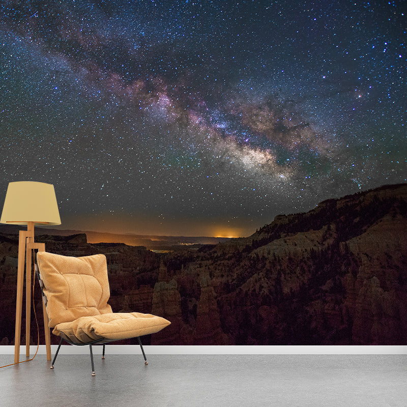 Contemporary Full Sky Landscape Wallpaper Mural Deep Space Wall Decor for Bedroom