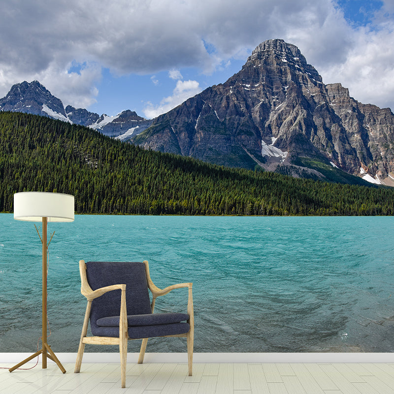Blue Lake High Mountain Scenery Wall Mural Decorate Living Room Wall Decor