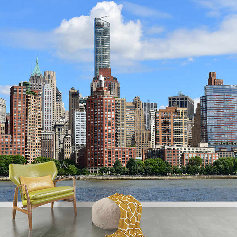 Modernism City Full Scenery Mural Wallpaper Meeting Room Decoration,Personalized Size
