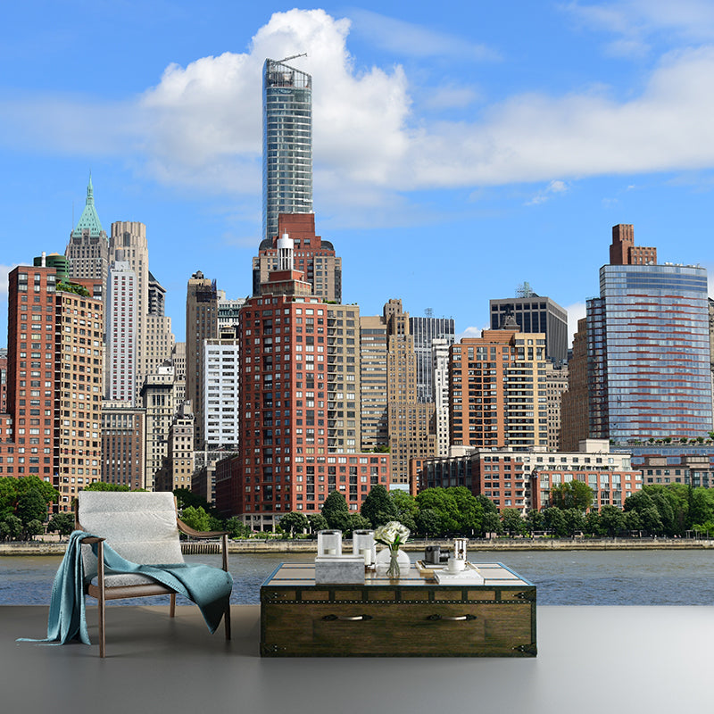 Modernism City Full Scenery Mural Wallpaper Meeting Room Decoration,Personalized Size