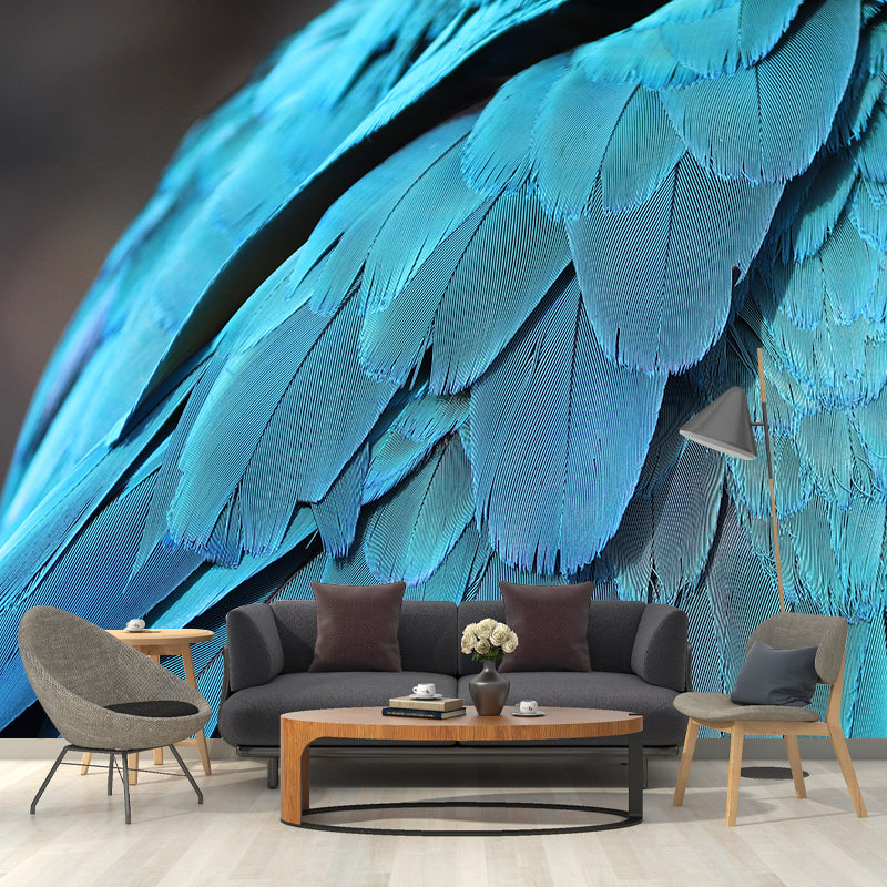 Living Room Wall Mural Feather Pattern Contemporary Style Wall Covering