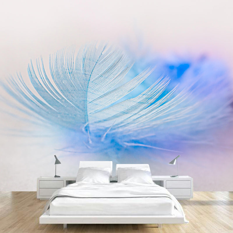 Living Room Wall Mural Feather Pattern Contemporary Style Wall Covering