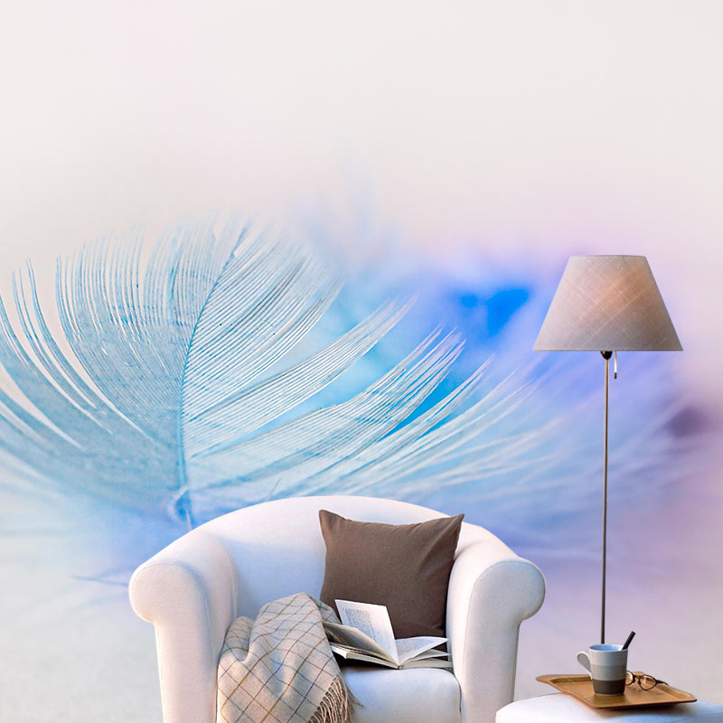Living Room Wall Mural Feather Pattern Contemporary Style Wall Covering