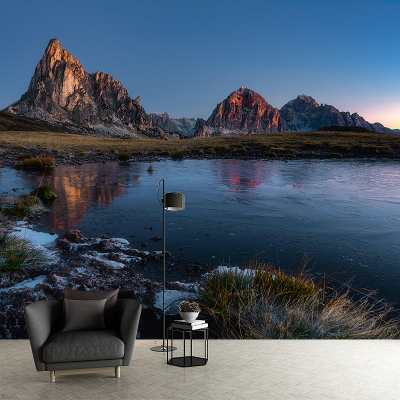 Mountain with Cloud View Mural Contemporary Stain Resistant Wall Murals for Home