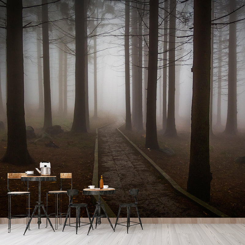 Modern Misty Forest Landscape Mural Decorative Painting Bedroom Mural Painting