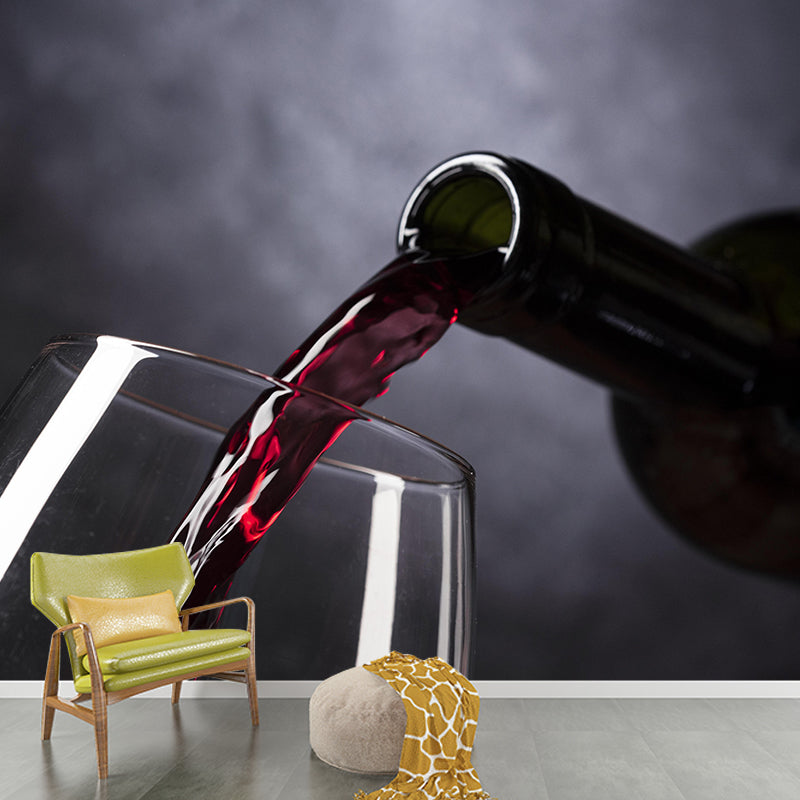 Wine Pattern Wall Mural Contemporary Style Commercial Use Wall Covering