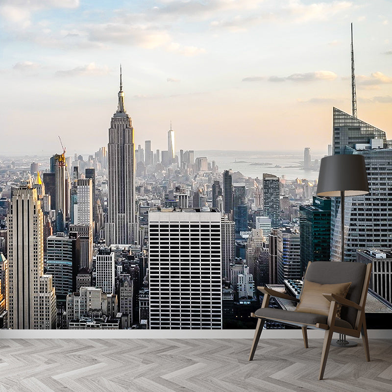 Modern Photographic City View Wall Mural Used to Decorate Living Room and Bedroom